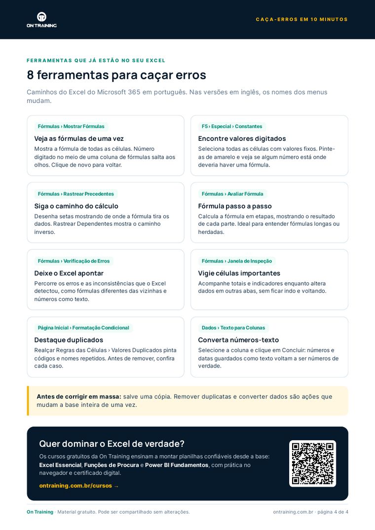 Página 4: ferramentas para caçar erros